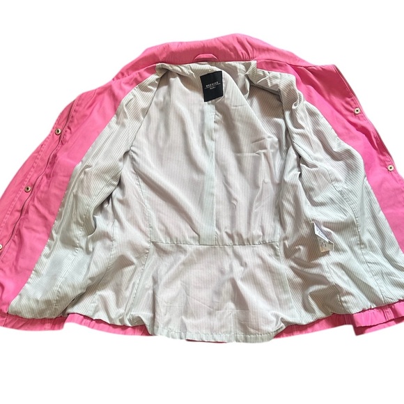 Max Mara Weekend Pink Coat US 8 Belted Nylon Cotton Vtg Y2K Gold Zipper Pristine - Picture 8 of 11
